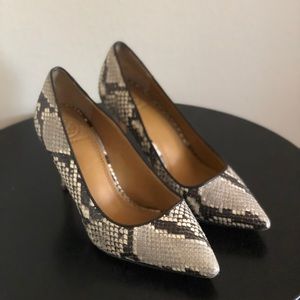 Black and white/gray Tory Burch Heels